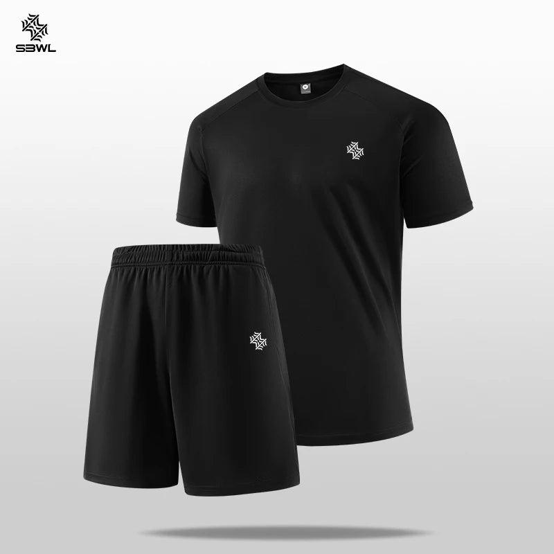 Men Sport Set – Short-Sleeve Top & Shorts, 4 Colors