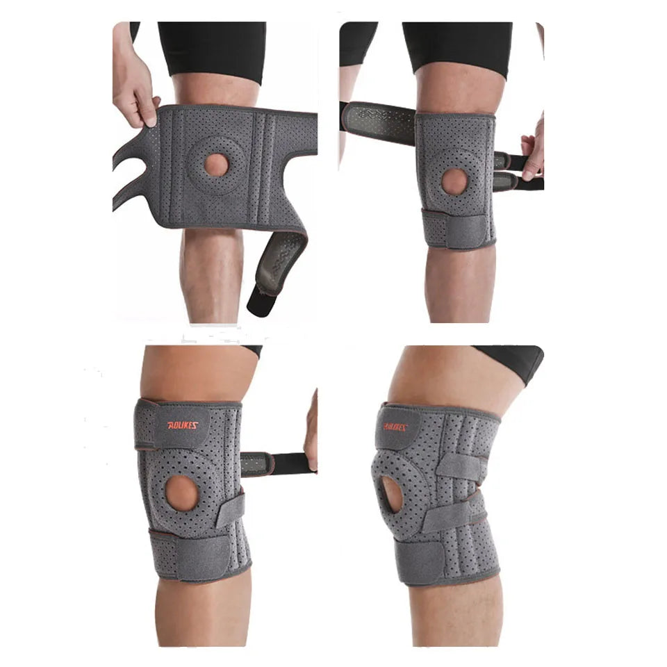 AOLIKES 1PCS NEW Knee Brace with Side Stabilizers & Patella Gel Pads,Knee Support for Cycling,Running,Climbing
