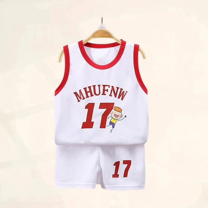 Boys Summer Sport Vest & Shorts Set — Quick-Dry Basketball Tracksuit