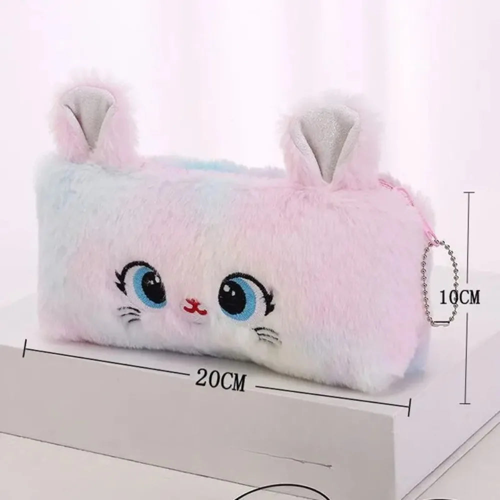 Cartoon Pencil Case Cute Cat Pencil Pouch Large Capacity Pencil Bag Stationery for Girls Kids Back to School