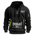 Men's Multi-Pocket Half-Zip Hooded Fitness Sweatshirt
