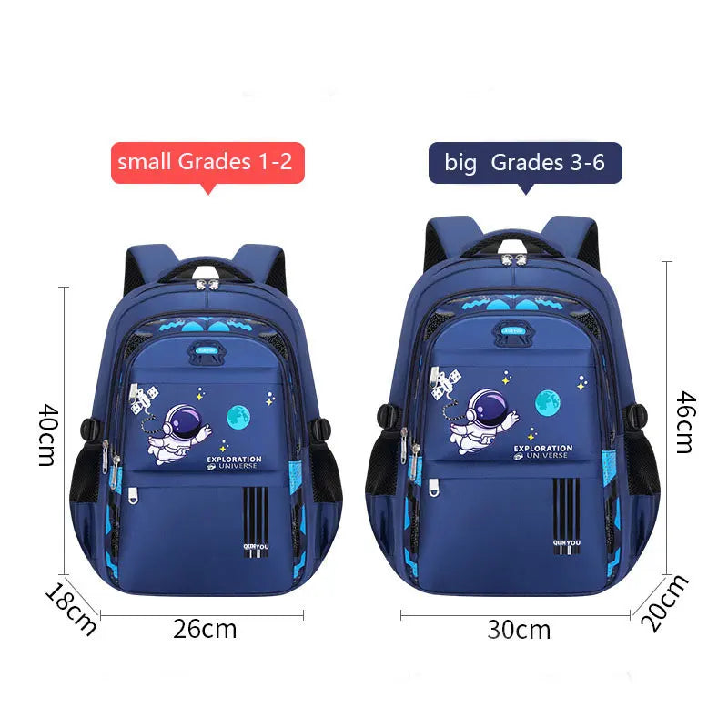 Kids' Astronaut Waterproof School Backpack – 2 Sizes, 3 Colors