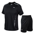 Sports suit men's summer fitness short sleeve men's fast drying clothes running loose casual Sportswear large
