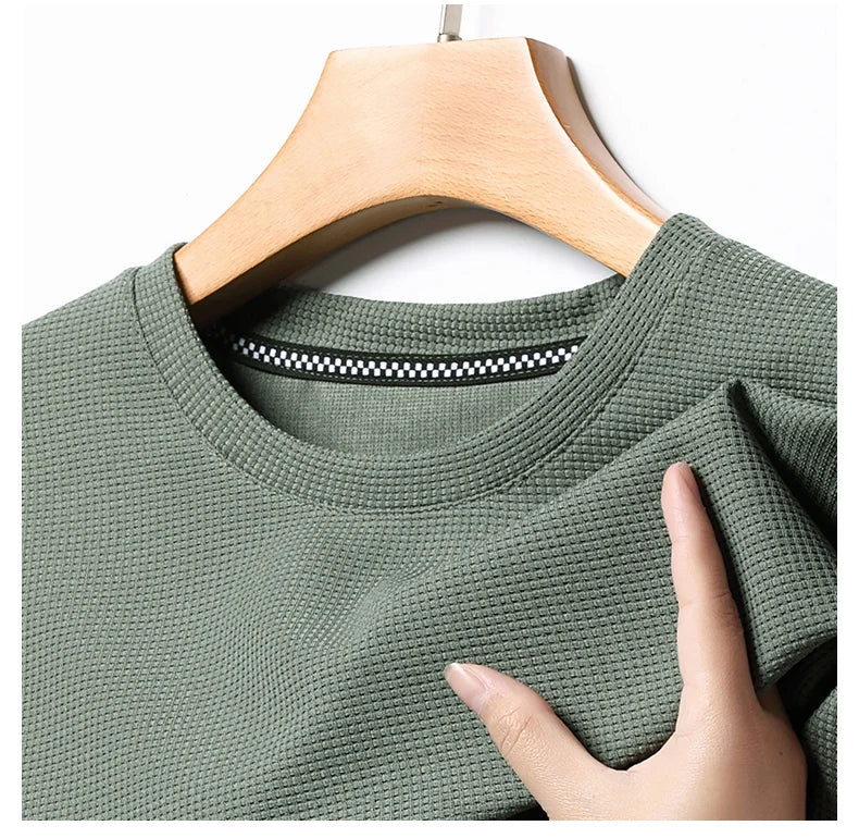 Men's Waffle Knit Short-Sleeve Tee – 7 Colors, S–4XL