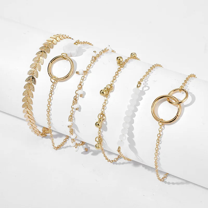 6-Piece Stackable Bracelet Set – Geometric & Tassel