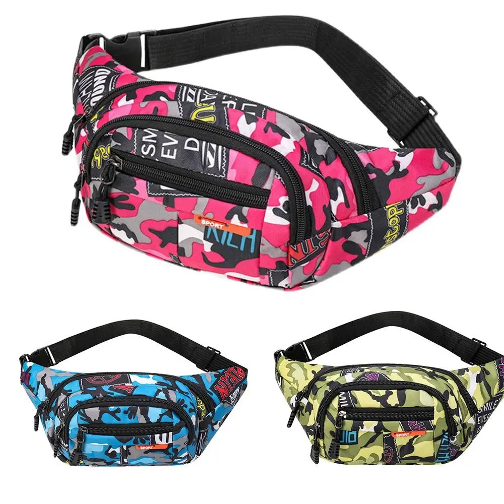 Waterproof Waist Bag Korean-style High-capacity Outdoor Sports Fanny Pouch Canvas Child Banana Bag for Girls Kids Bag