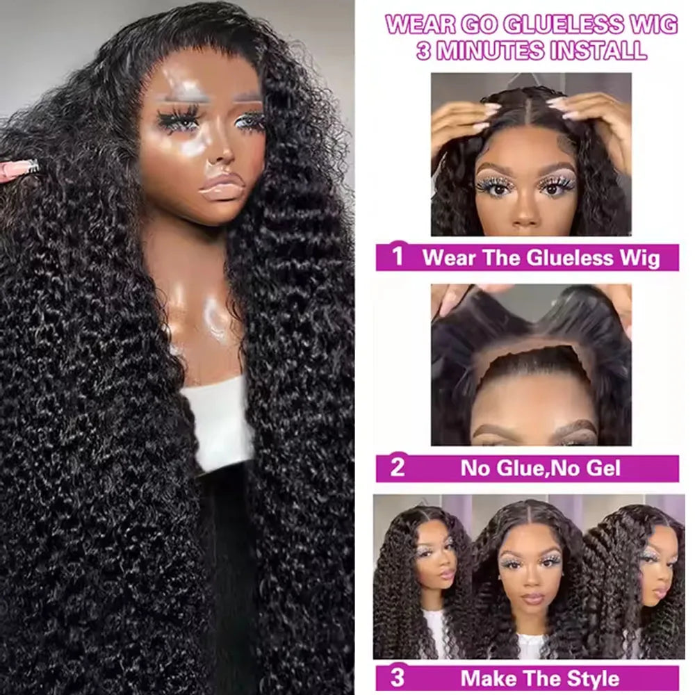 HD Transparent Jerry Curly Lace Front Human Hair Wig