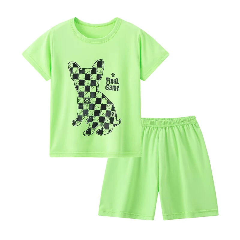 Kids' Character Print Short-Sleeve & Shorts Set – 14 Designs