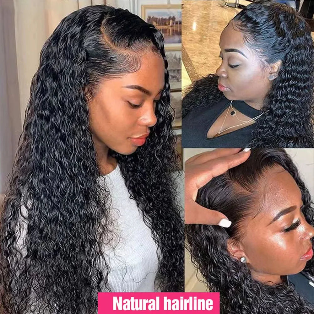HD Transparent Jerry Curly Lace Front Human Hair Wig