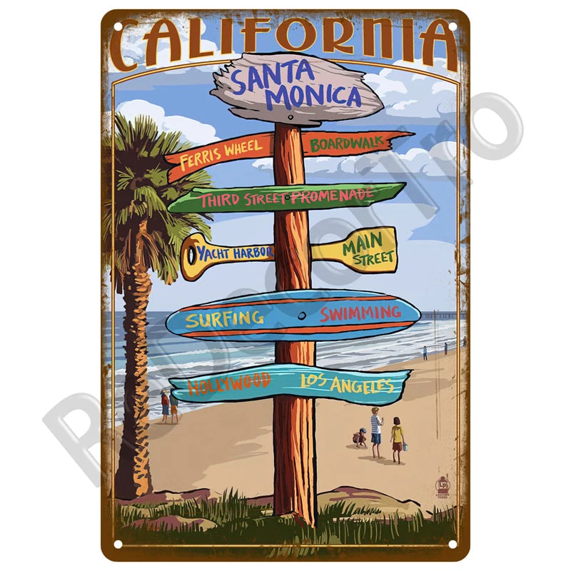 Metal Beach Bar Surf Club Tin Sign – Summer Wall Art