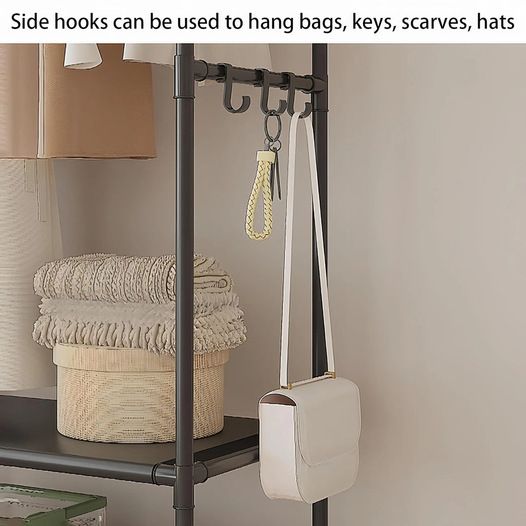Rolling Garment Racks for Hanging Clothes Standing Clothes Rack Clothes Rack For Hanging Clothes Holds Hats Scarves And Ties