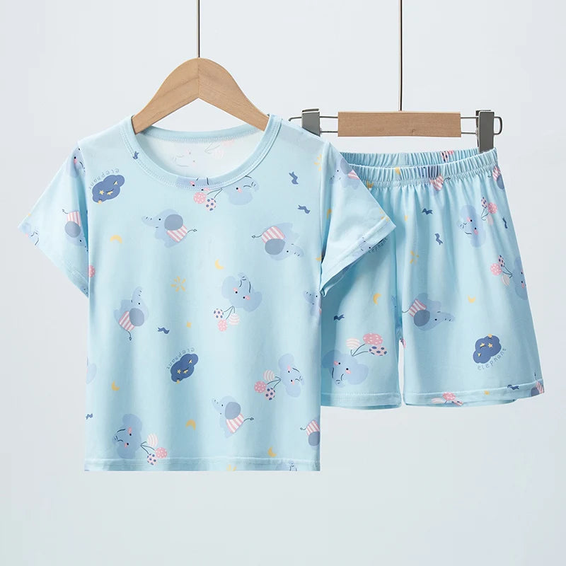 Kids' Character Print Short-Sleeve & Shorts Set – 14 Designs