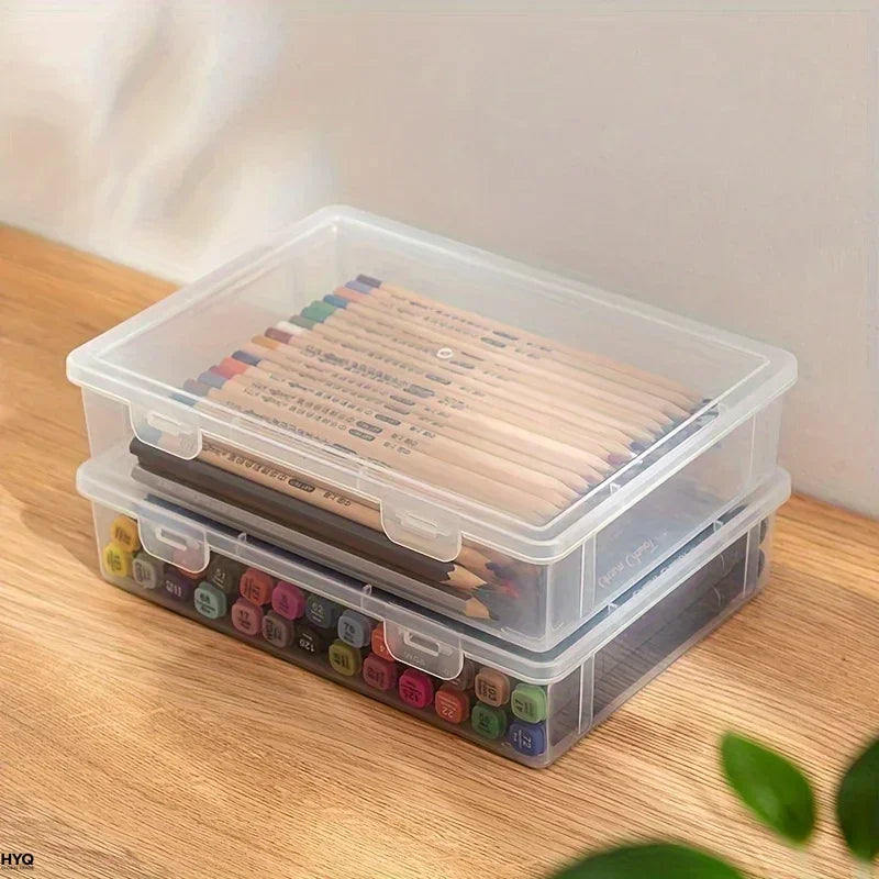 Clear Plastic High-Capacity Pencil Case – S & M Sizes