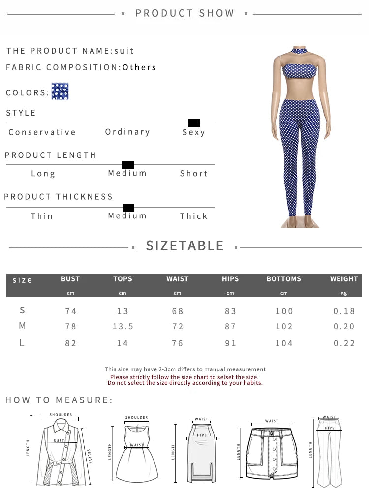 Dot Print Halter Tank & Ankle Leggings Set – Streetwear