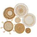 7-Piece Boho Rattan Woven Wall Basket Decor Set