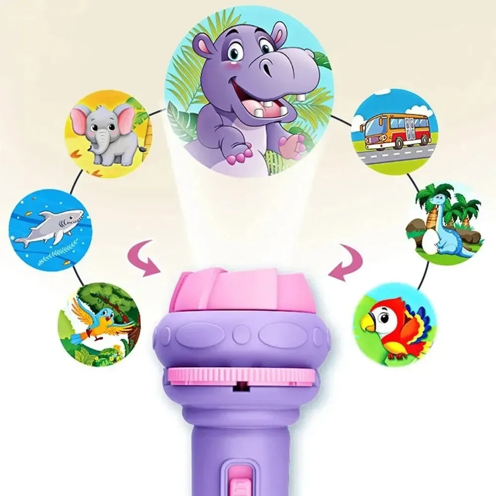 Chriyungel Kids Cartoon Projection Science Toy Flashlight