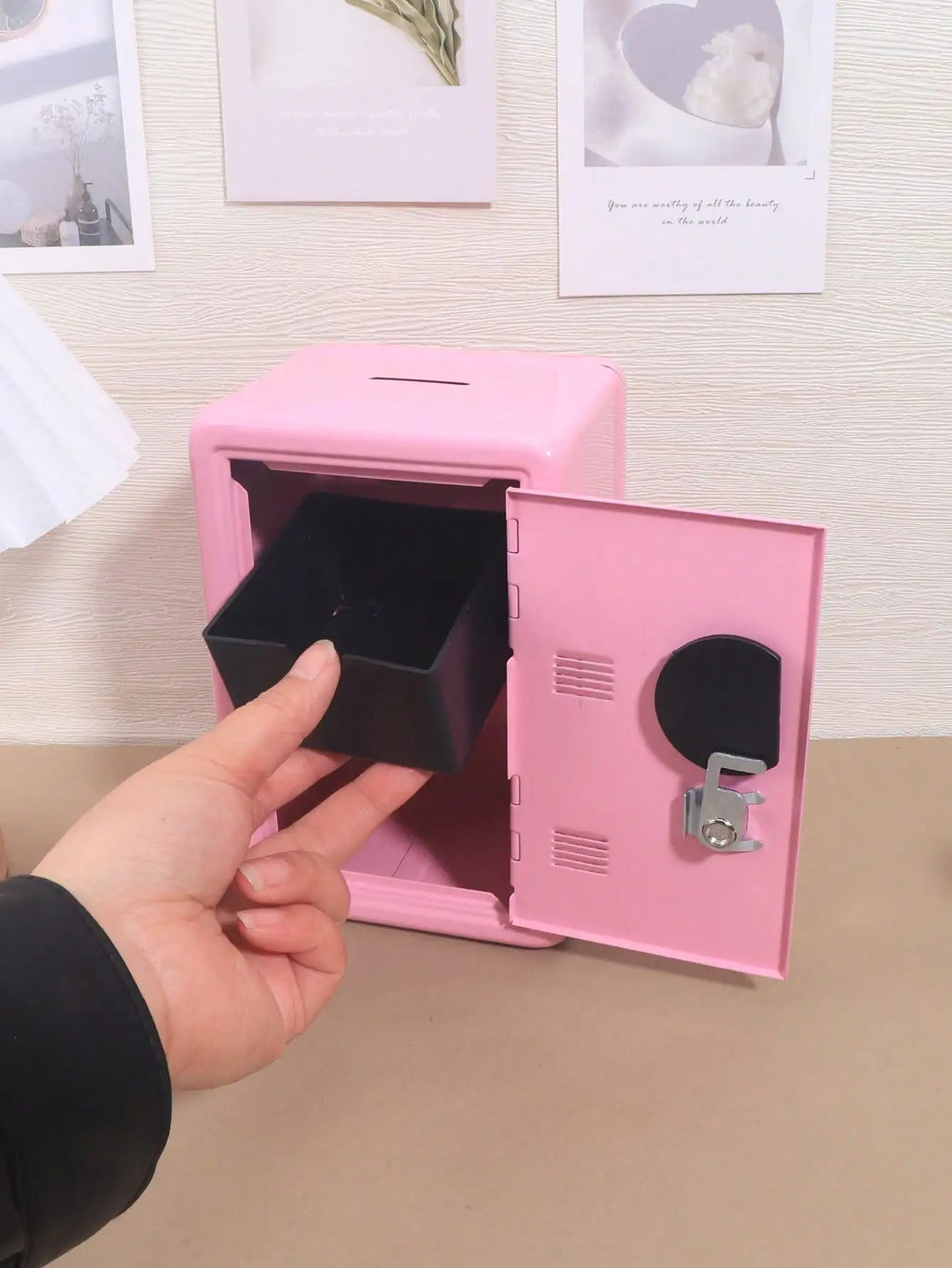 Home Mini Safe - Small Lockable Storage Box With Combo & Key, Protects Valuables, Cash, Documents & Personal Jewelry