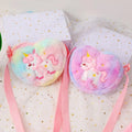 Cute Unicorn For Girls Plush Heart Zipper Shoulder Bag Messenger Bag Coin Purse Wallet Crossbody Bag Kids Gift Small Backpack