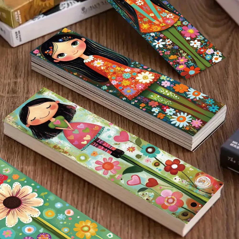 32pcs Cute Girl Bookmarks – Mixed Colors, Gift-Ready
