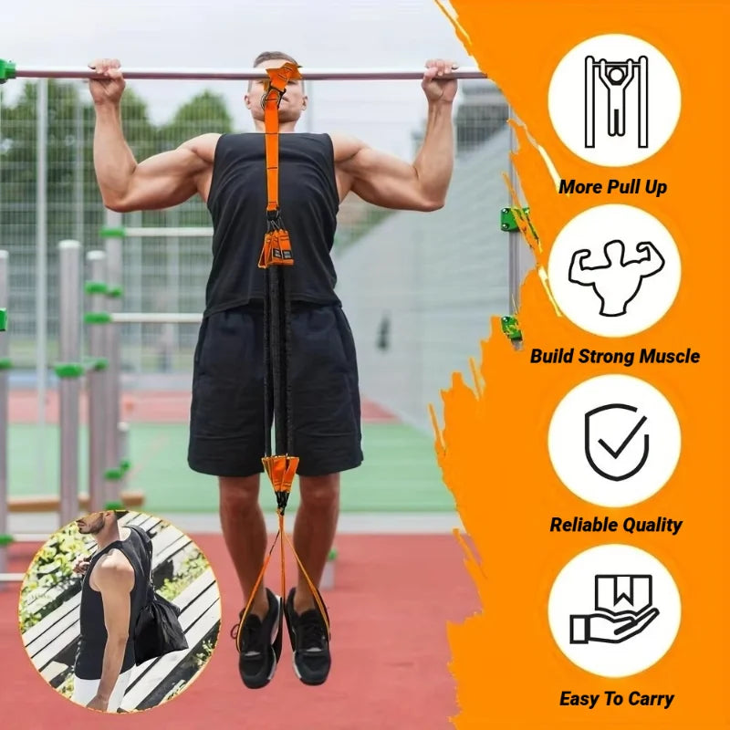 Pull-Up Power With Auxiliary Trainer Elastic Rope Pull Bar Fitness Home Men'S Band Latex Up Assist Belt Indoor Exercise