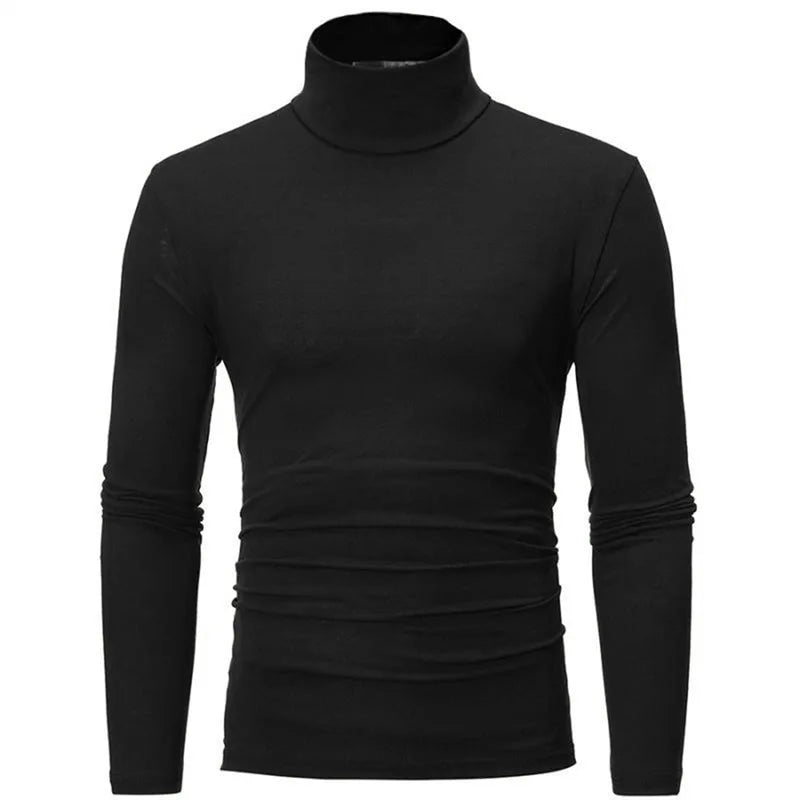 Men's Slim Fit High Neck Long Sleeve T-Shirt
