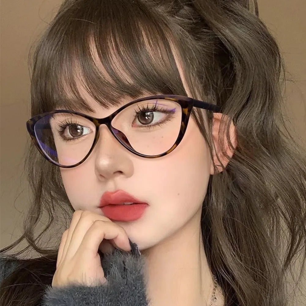 Cat Eye Anti Radiation Glasses For Women/Men Replaceable Lens
