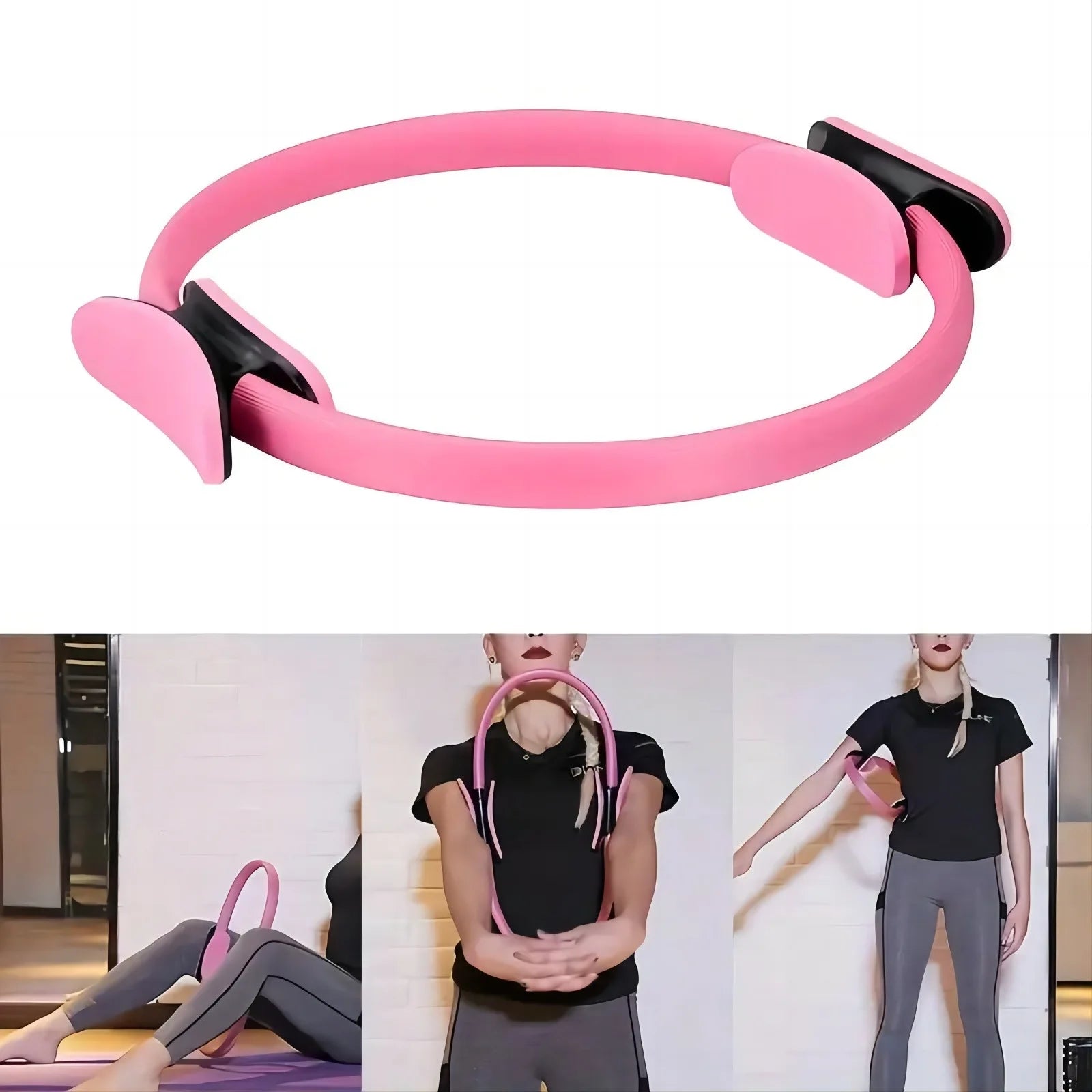 5-Piece Set of Women's and Girls' Yoga Fitness Circular Training Rings, Pilates Elastic Resistance Rings, Fitness Exercise Belts