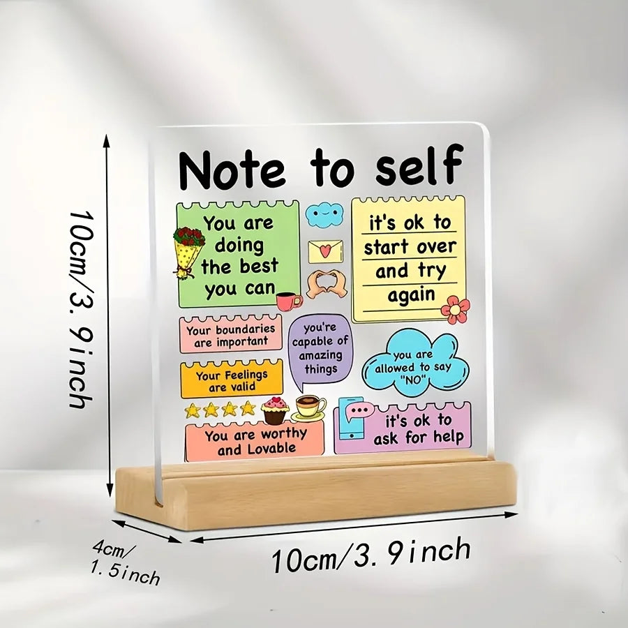 Acrylic Positive Affirmation Sign – Self-Love Desk Decor