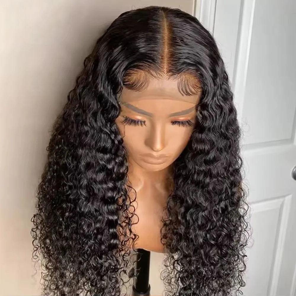 HD Transparent Jerry Curly Lace Front Human Hair Wig