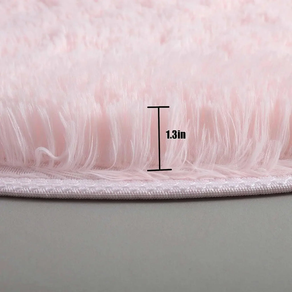 Super Soft Plush Round Rug – Fluffy Pile Floor Mat