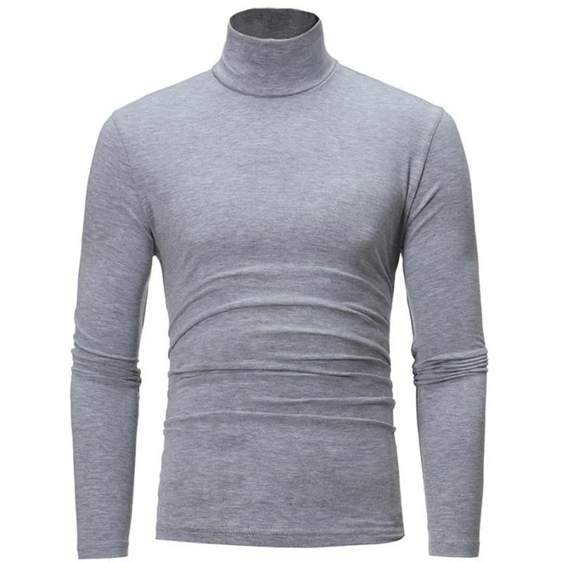 Men's Slim Fit High Neck Long Sleeve T-Shirt