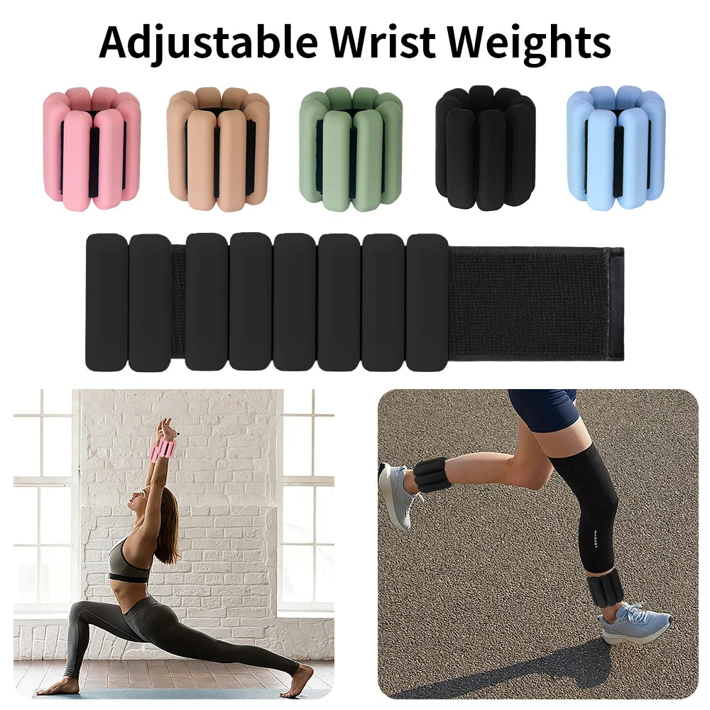 Adjustable Wrist Weight Sweat-proof Silicone Ankle Weights for Home Gym Exercise, Running, Pilates, Yoga, Walking, Strength
