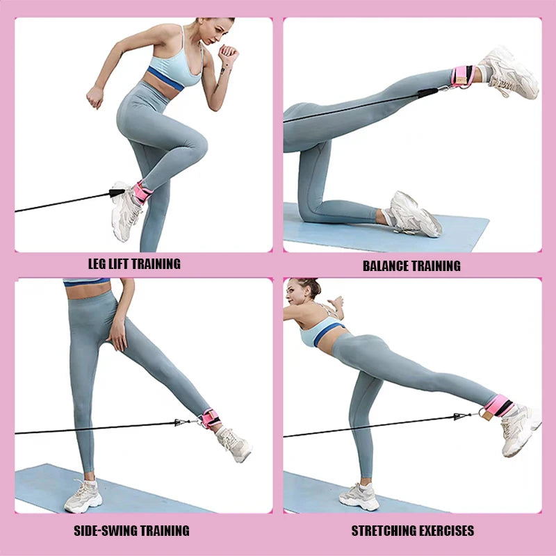 Ankle Strap Resistance Bands – Hip & Glute Workout Set for Men & Women