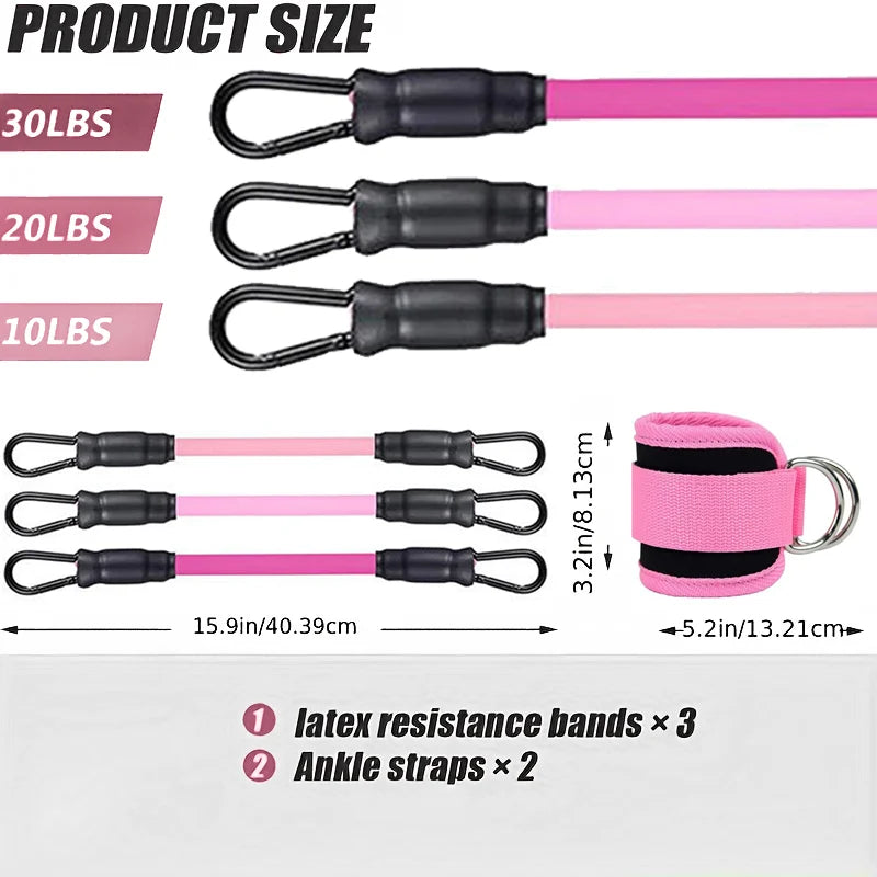 Ankle Strap Resistance Bands – Hip & Glute Workout Set for Men & Women