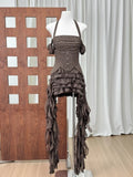Women's Halter Ruffle Corset Mini Dress