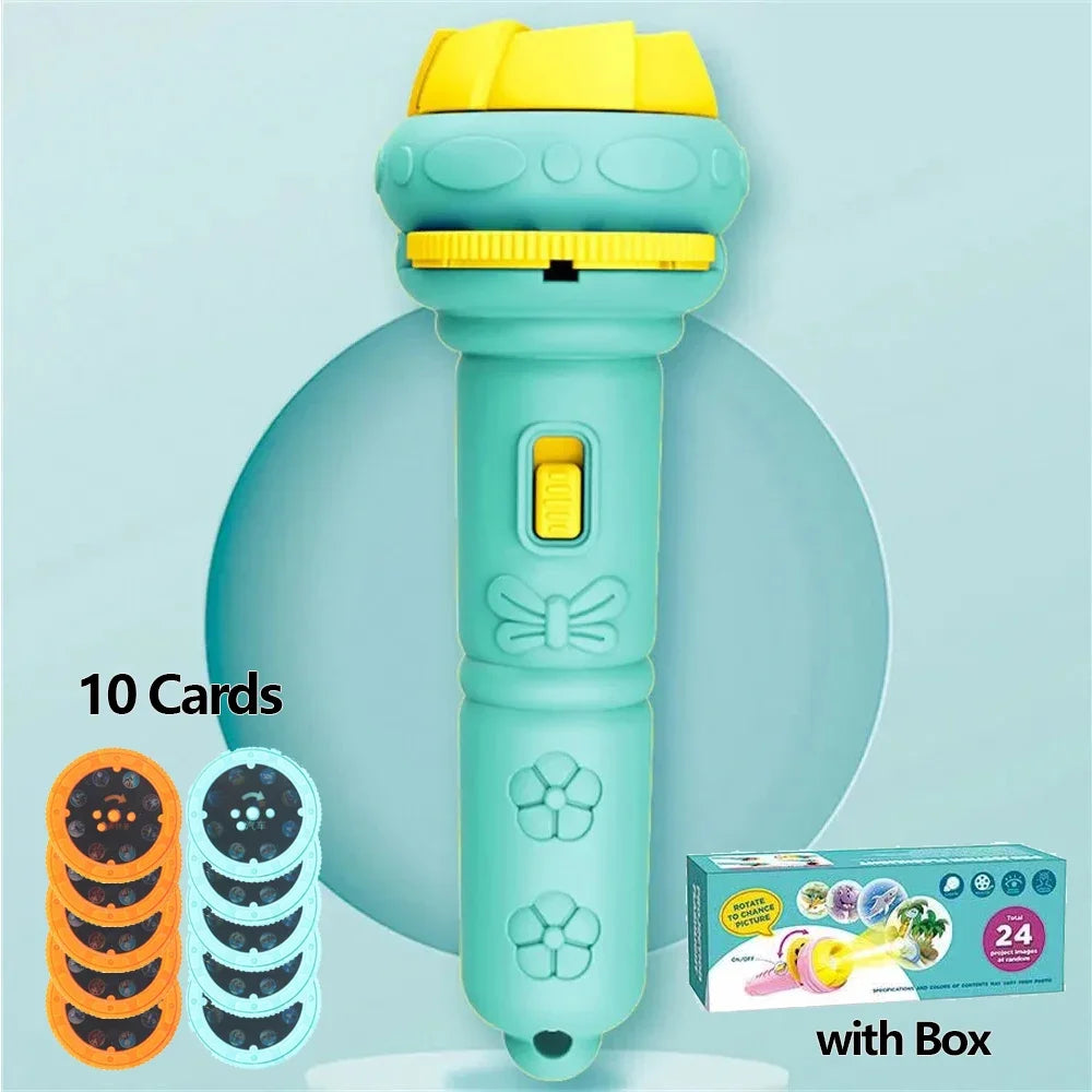 Chriyungel Kids Cartoon Projection Science Toy Flashlight