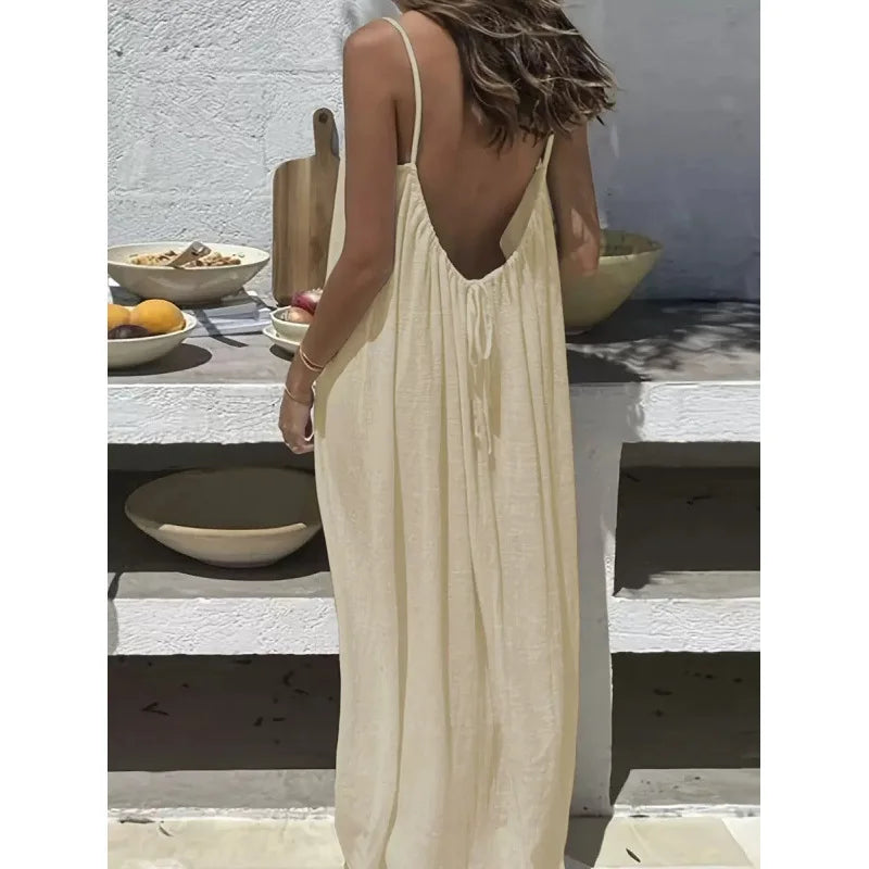 Backless Long Loose Maxi Dress