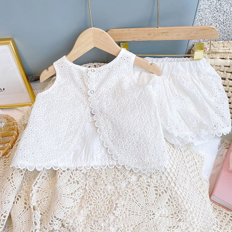Baby Girls' Lace Vest & Shorts Set | Noir Belle