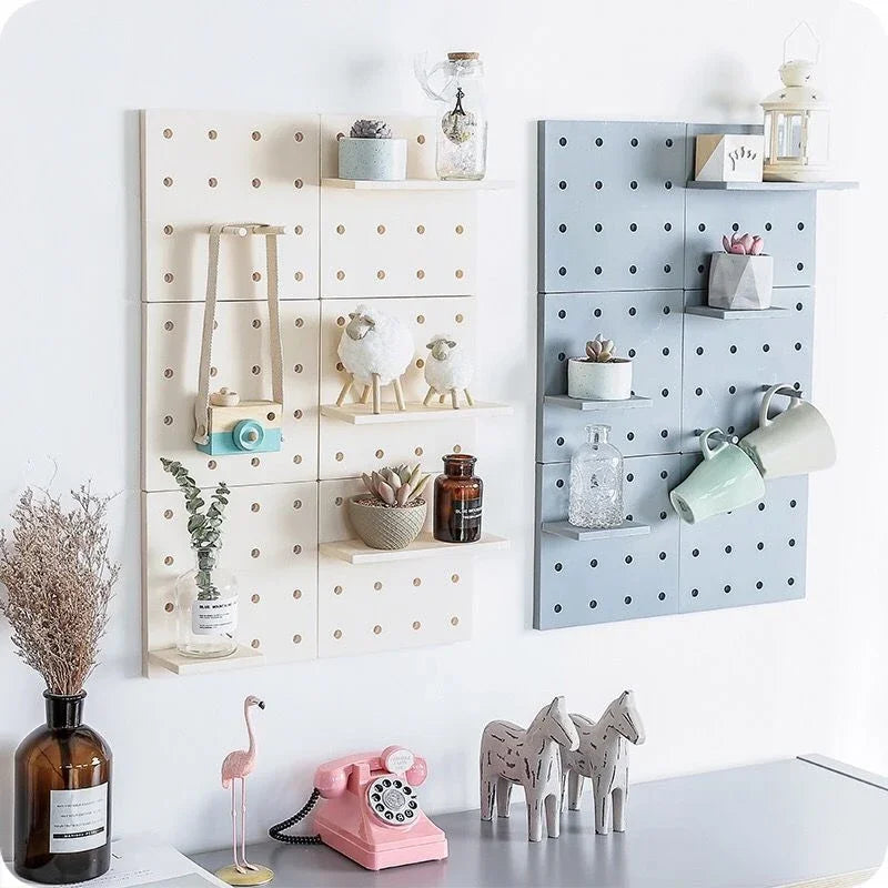 Pegboard Wall Storage Rack – Kitchen & Bedroom Organizer
