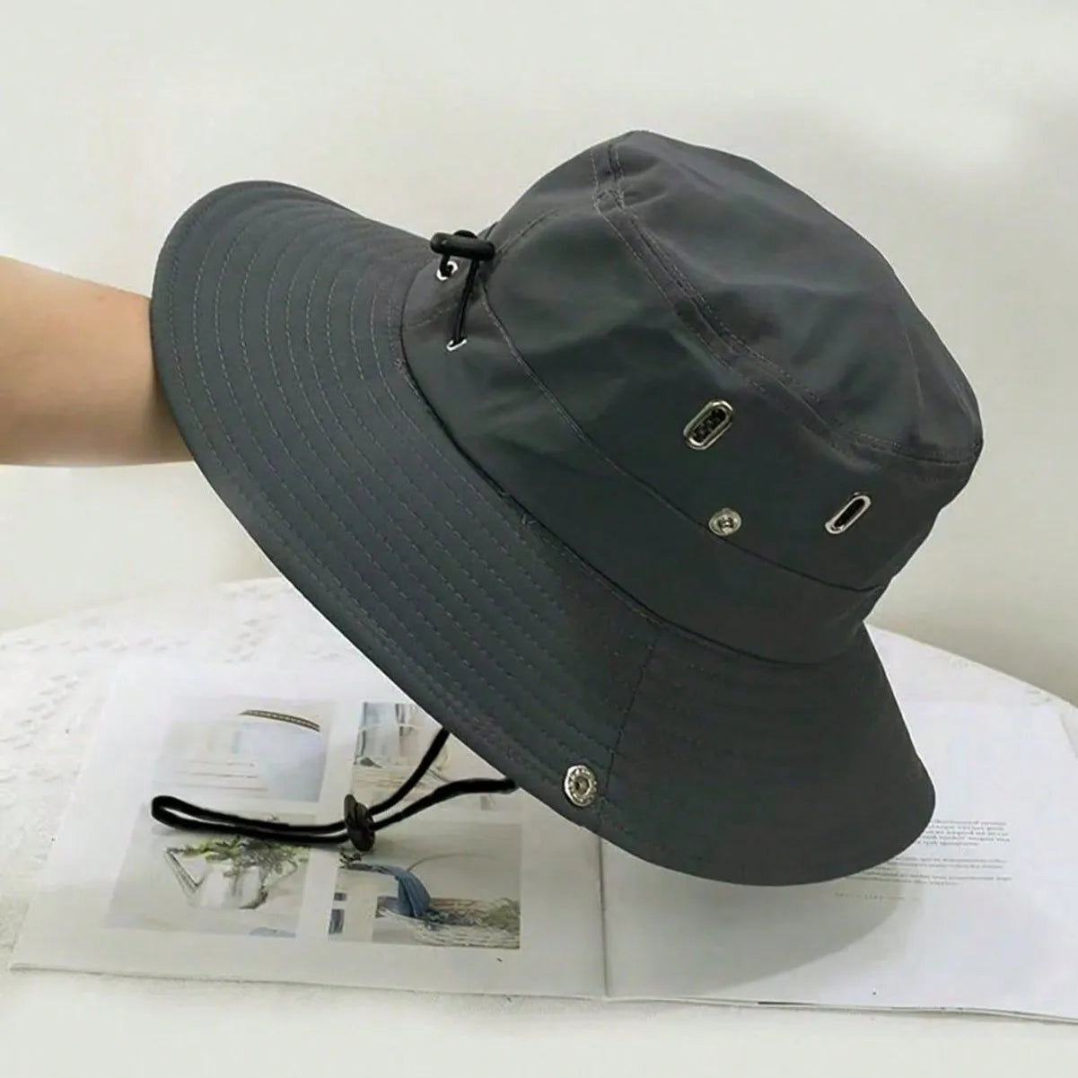 Summer Men Bucket Hat Outdoor UV Protection Wide Brim Hunting Hiking Hat Fisherman Hat Beach Sunscreen Cap Fishing Cycling Caps