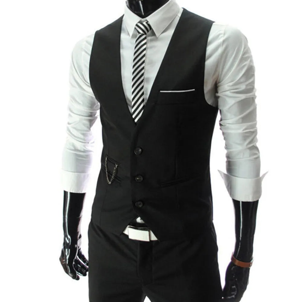 Men's Slim Fit Dress Vest Waistcoat – Sizes up to 7XL