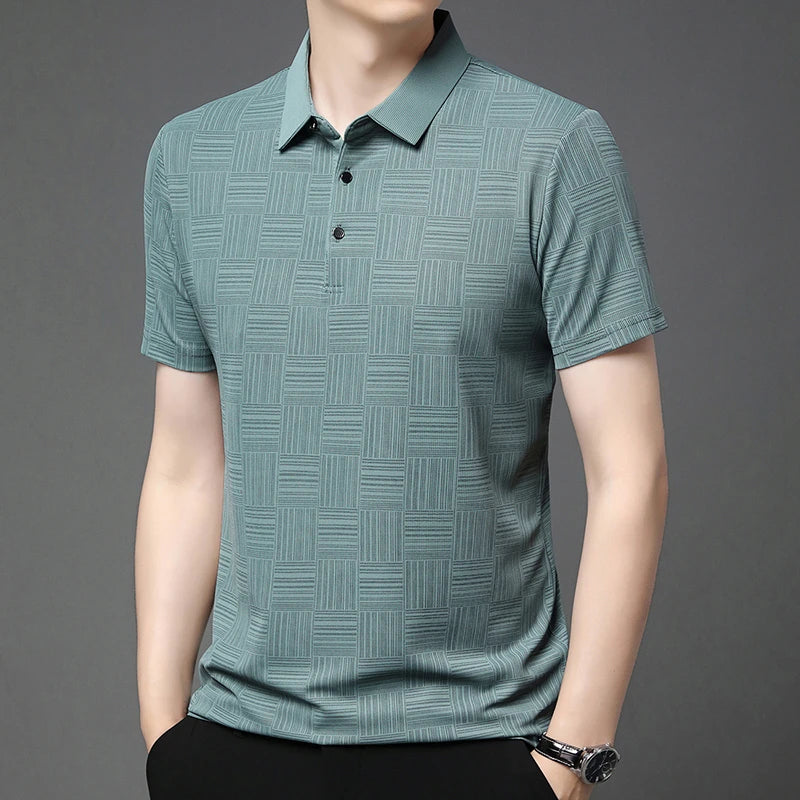 Men's Printed Business Casual Polo Shirt – 5 Colors, S–4XL