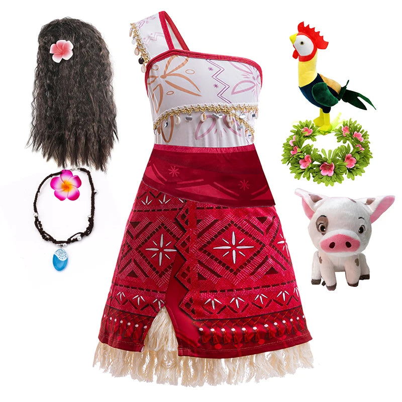 Girls' Moana 2 Princess Costume Dress – 10 Styles, 2T–12T