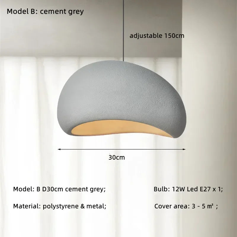 Wabi-Sabi LED Pendant Light – Modern Resin Chandelier for Living & Dining Rooms