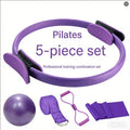 5-Piece Set of Women's and Girls' Yoga Fitness Circular Training Rings, Pilates Elastic Resistance Rings, Fitness Exercise Belts