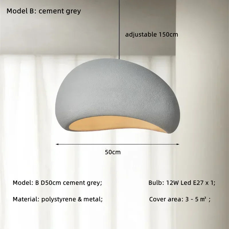 Wabi-Sabi LED Pendant Light – Modern Resin Chandelier for Living & Dining Rooms