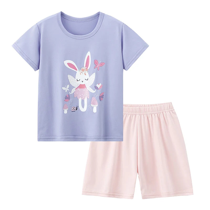 Kids' Character Print Short-Sleeve & Shorts Set – 14 Designs