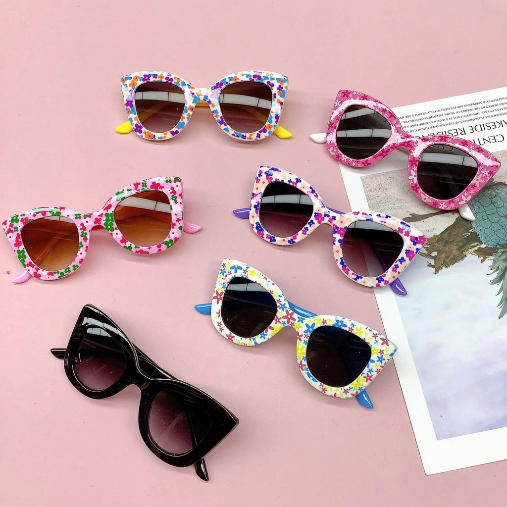 Fashionable New Travel Bag Flower Children's Sunglasses Anti UV Baby Boys And Girls Eye Protection Glasses
