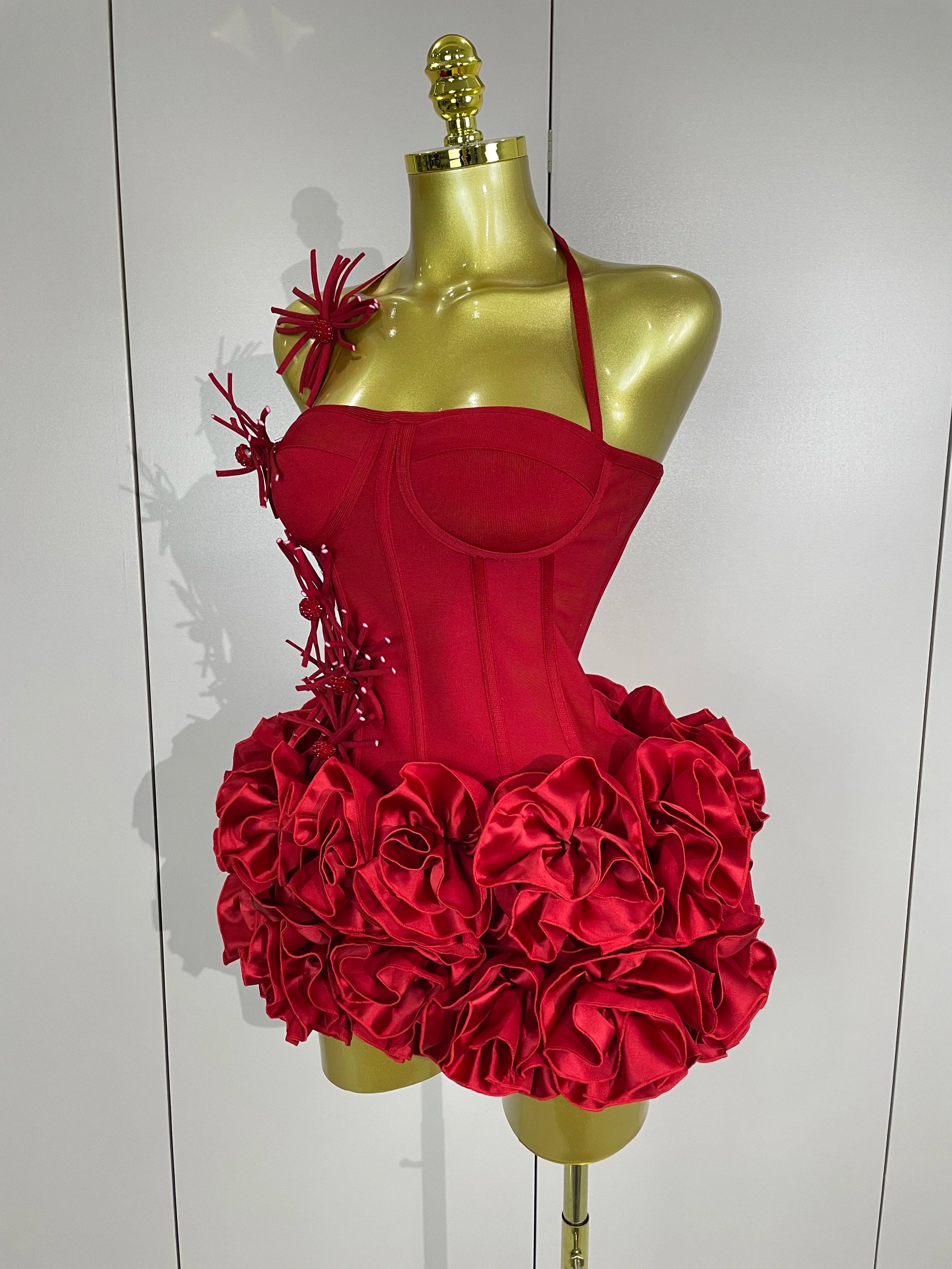 Halter Bandage Two-Piece Party Gown Set – Club & Prom