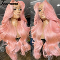 Bone Straight 13x4 HD Light Pink Lace Front Wigs For Black Women SyntheticTransparent Pink Colored Lace Frontal Wig Pre Plucked